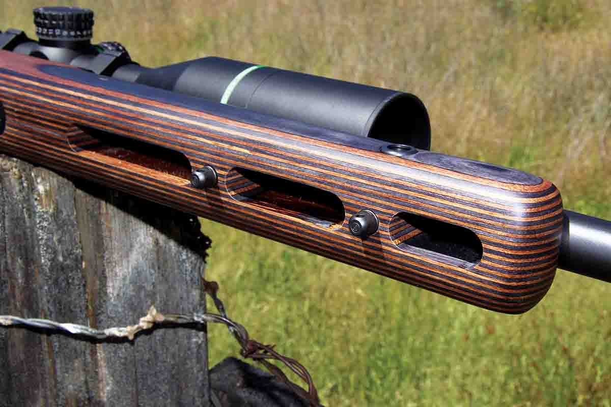 The underneath of the wide forearm of the CZ-USA 600 Range included three cooling vents – a nice touch that should keep the heavy barrel shooting straight between long shot strings.